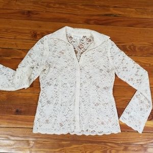 Off-white lace blouse